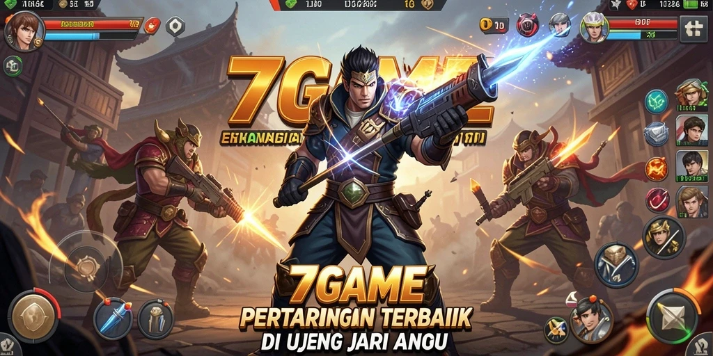 Screenshot 7GAME menunjukkan pertarungan karakter dalam suasana yang intens.