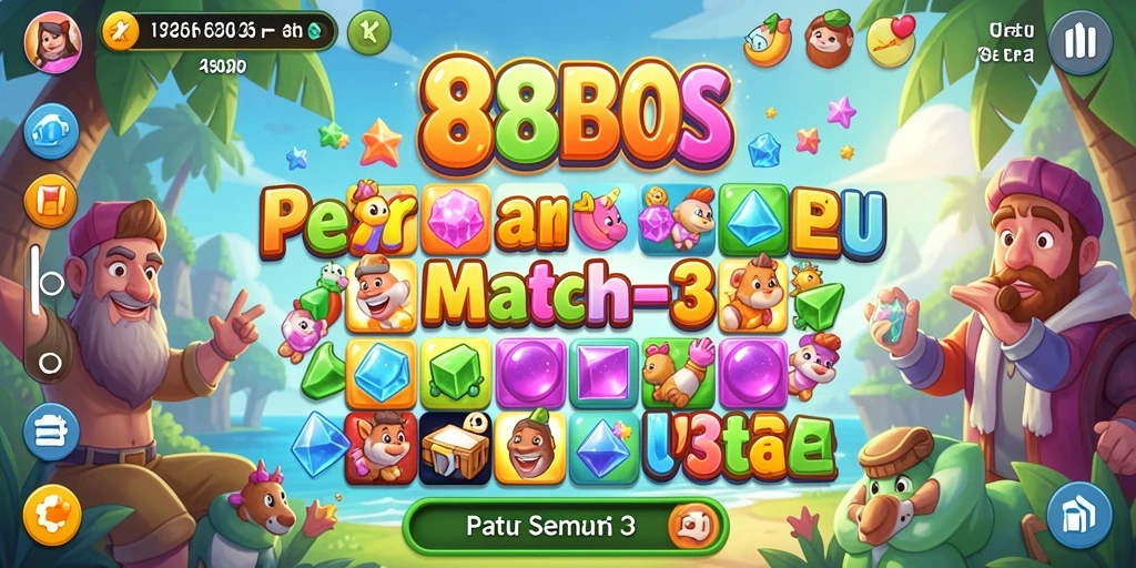 Tampilan gameplay seru dari 88BOS yang penuh warna.