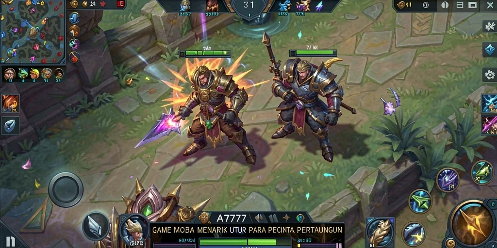 Gameplay seru dengan pertarungan tim yang intens di AT777.
