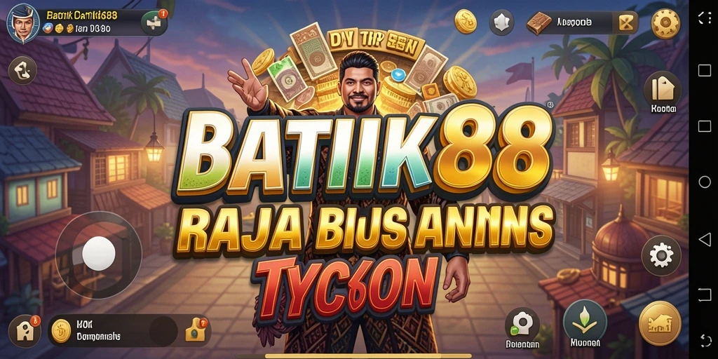 Tampilan gameplay BATIK88 yang menggambarkan manajemen bisnis batik.