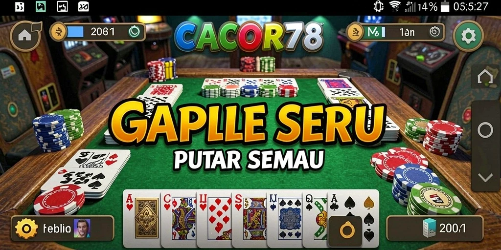 Tampilan gameplay seru dalam CACOR78 yang memikat para pemain Gaple.