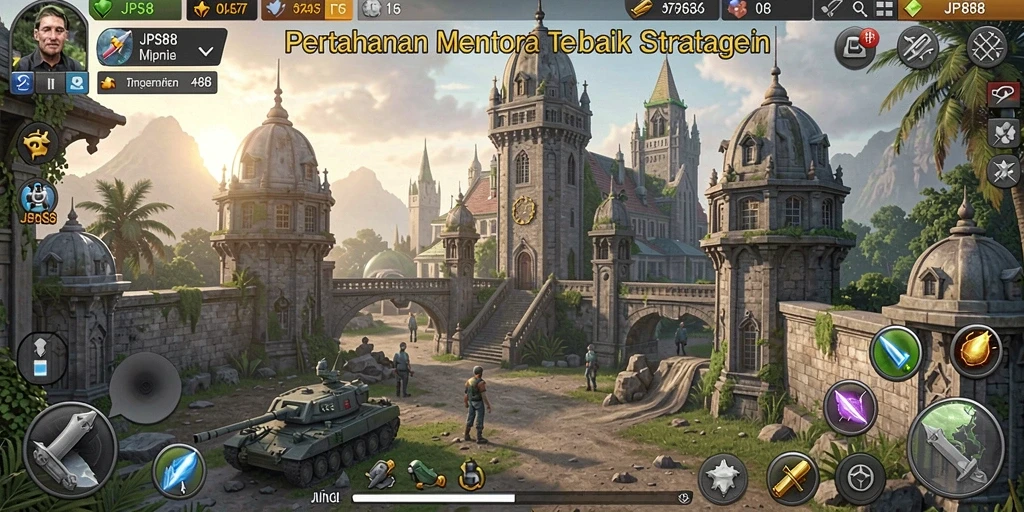 Tangkapan layar gameplay JPS88 menunjukkan aksi Tower Defense yang mendebarkan.