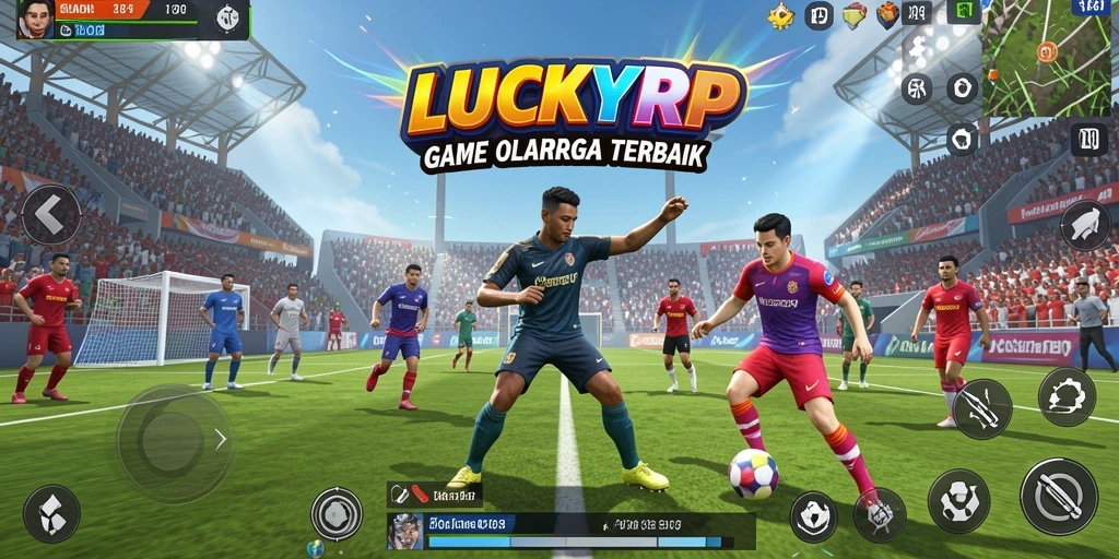 Screenshot gameplay LUCKYRP menampilkan aksi seru dalam pertandingan olahraga.
