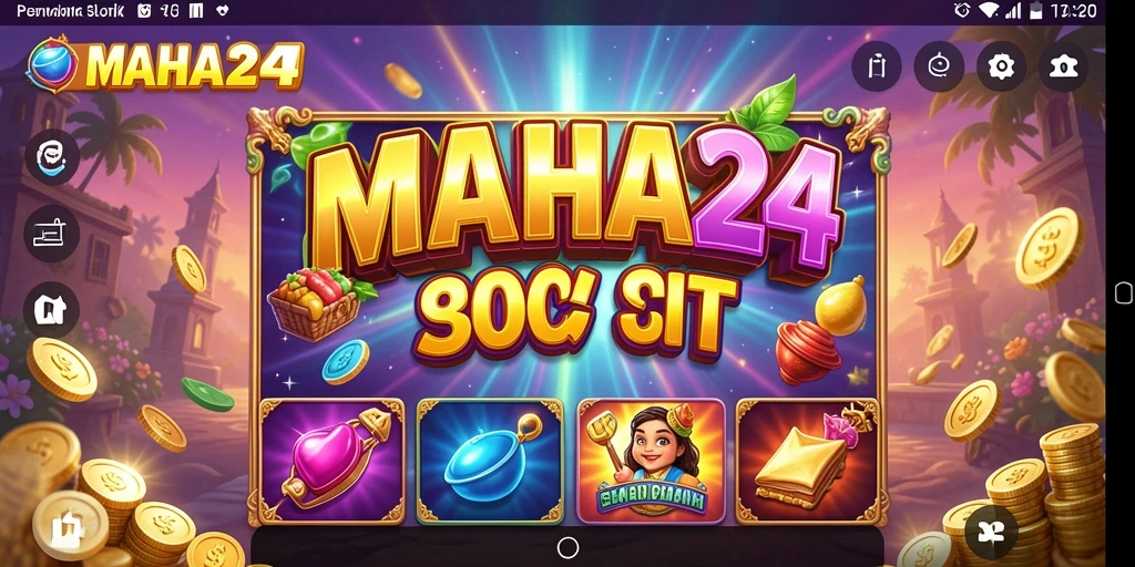 Screenshot gameplay MAHA24 menampilkan mesin slot menarik dengan bonus menggiurkan.