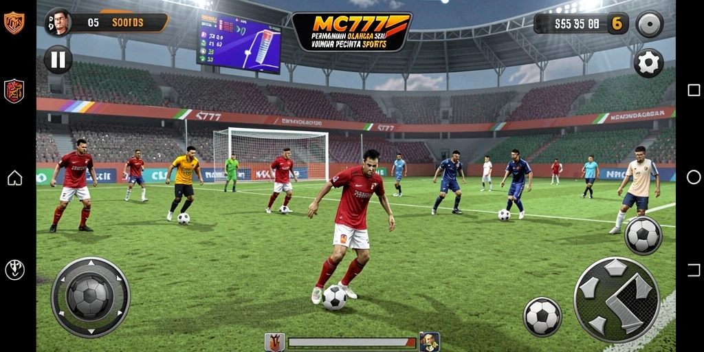 Tampilan gameplay seru MC777 dengan aksi olahraga nyata.