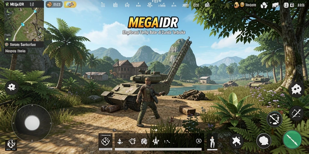 Tangkapan layar menampilkan aksi gameplay di dunia terbuka MEGAIDR.
