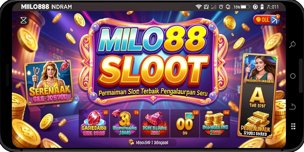Tampilan gameplay menarik dari MILO88 dengan gulungan slot yang penuh warna.
