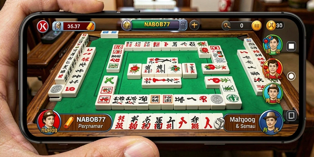 Tampilan menarik gameplay Mahjong dalam NABOB77.