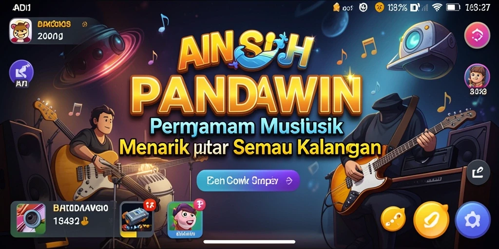 Tampilan screenshot PANDAWIN saat gameplay musik yang mendebarkan.