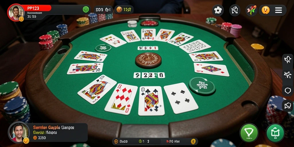 Tampilan gameplay seru dalam permainan Gaple PP123.