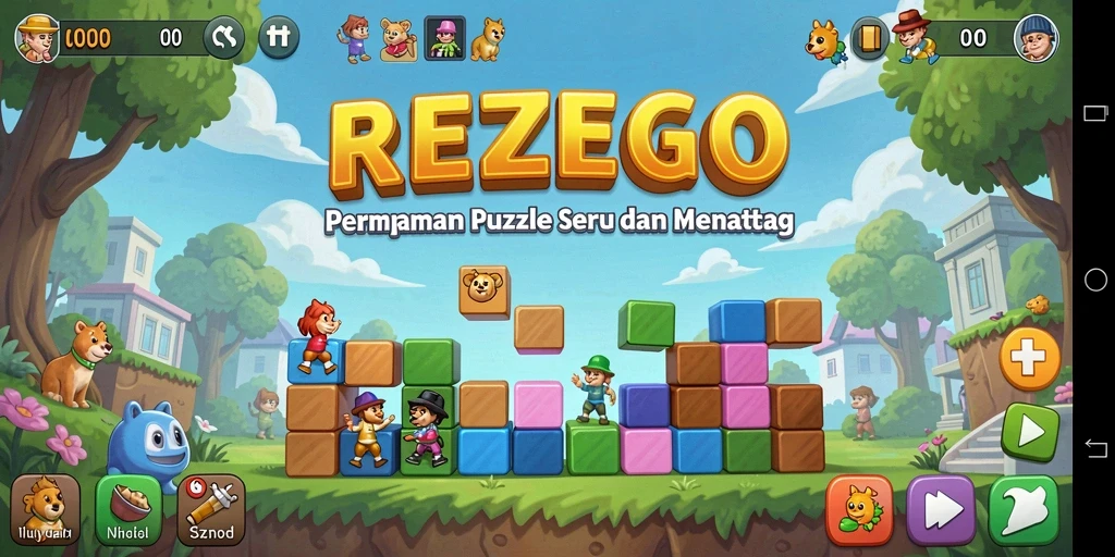Screenshot gameplay REZEGO yang menampilkan tantangan Puzzle menarik.