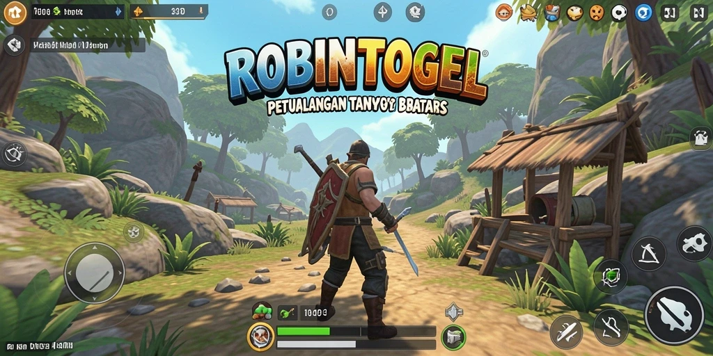 Screenshot gameplay ROBINTOGEL menampilkan petualangan yang memukau di dunia terbuka.