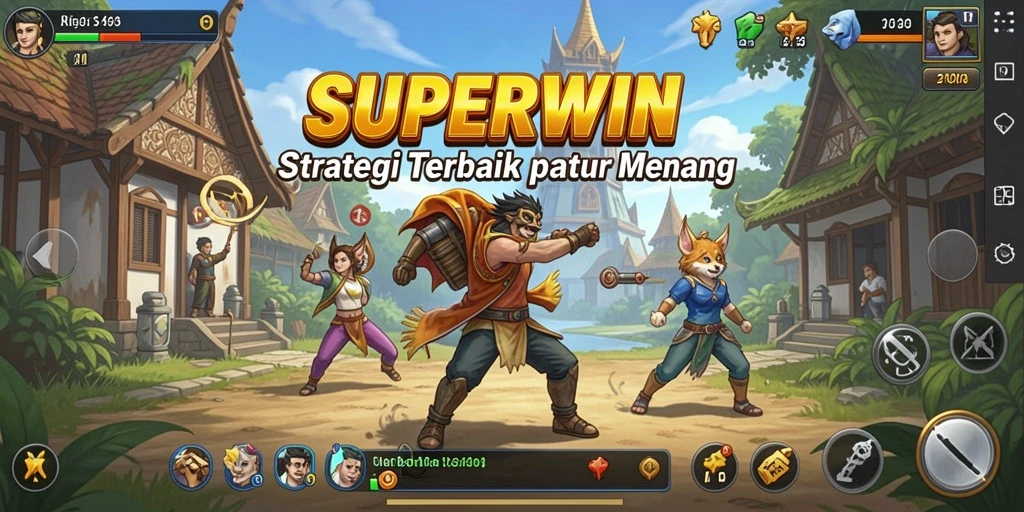 Tampilan gameplay SUPERWIN yang menegangkan dengan strategi yang memukau.