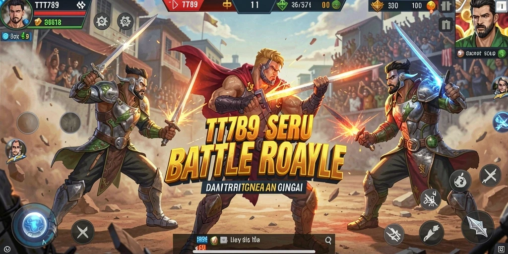 Screenshot gameplay TT789 menampilkan aksi Battle Royale yang seru dan menegangkan.
